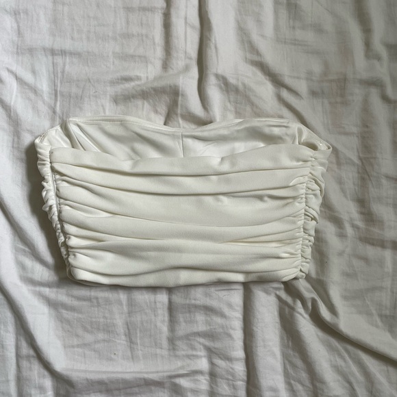Zara white draped corset top - Picture 1 of 4